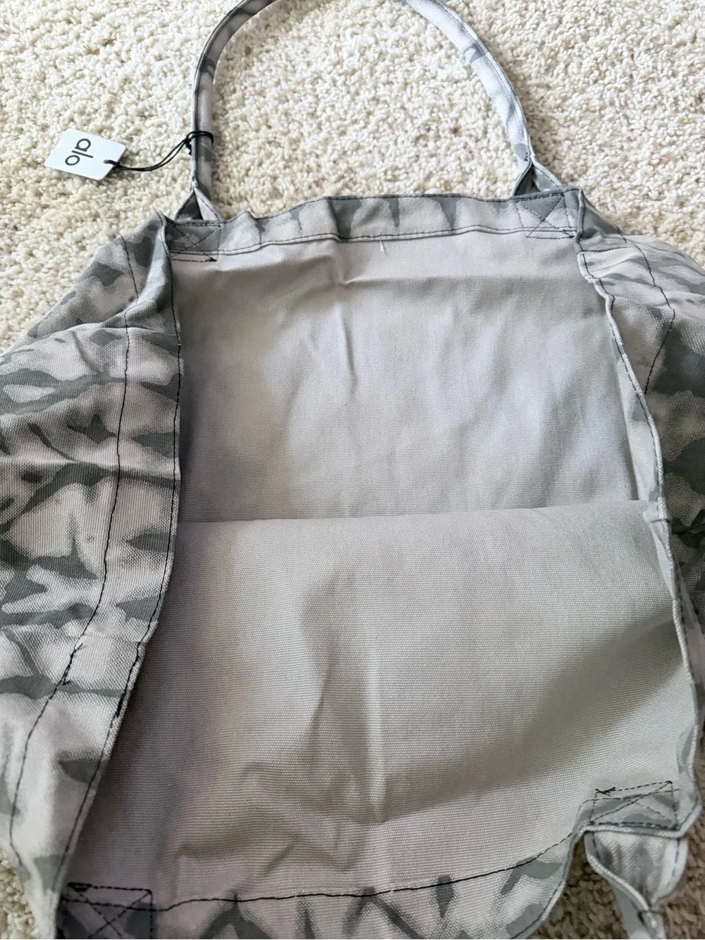 ALO Yoga Gray Tie-Dye Logo Tote